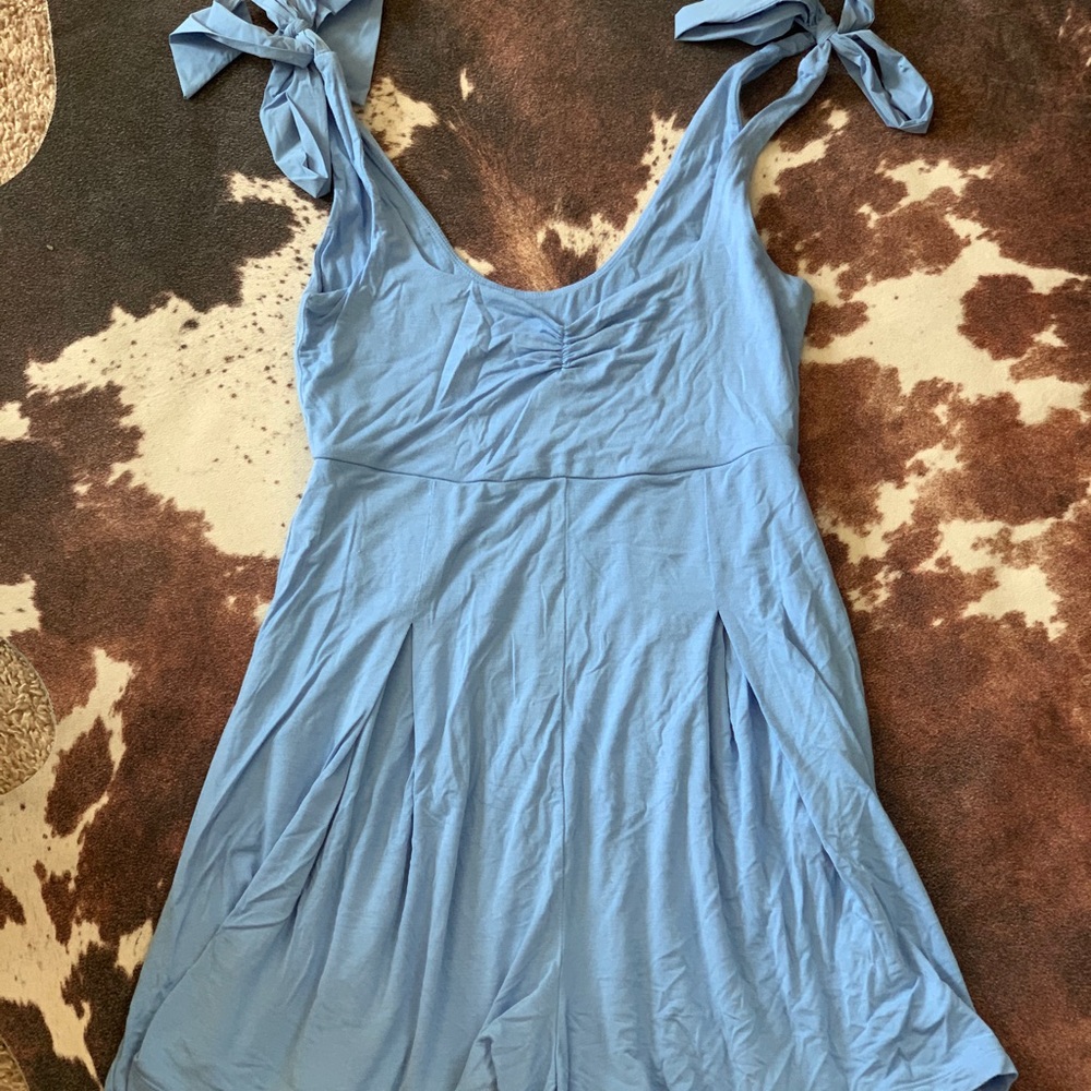 Target Light Blue Romper with Tie Straps